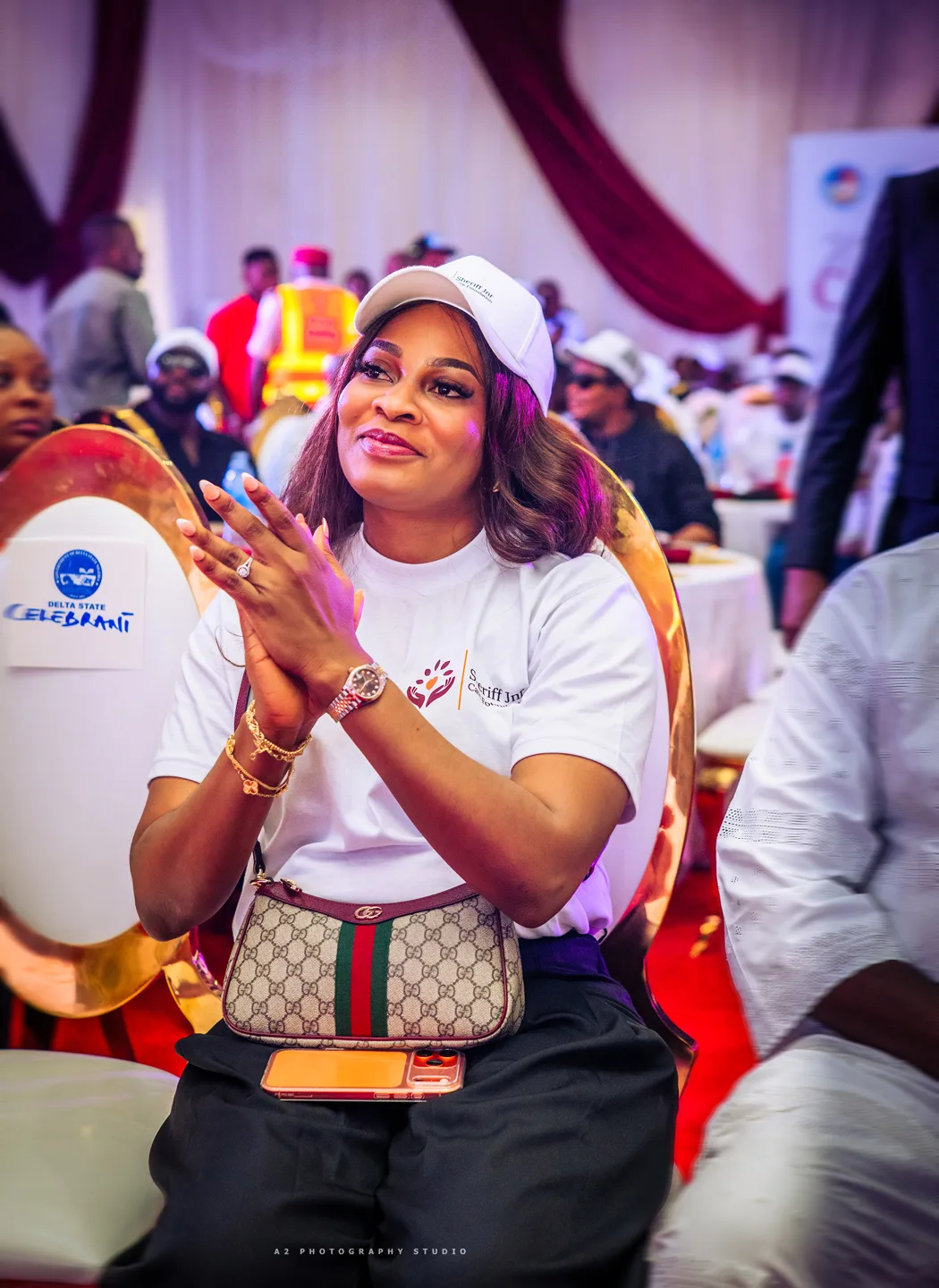 An attendee during the event programme.